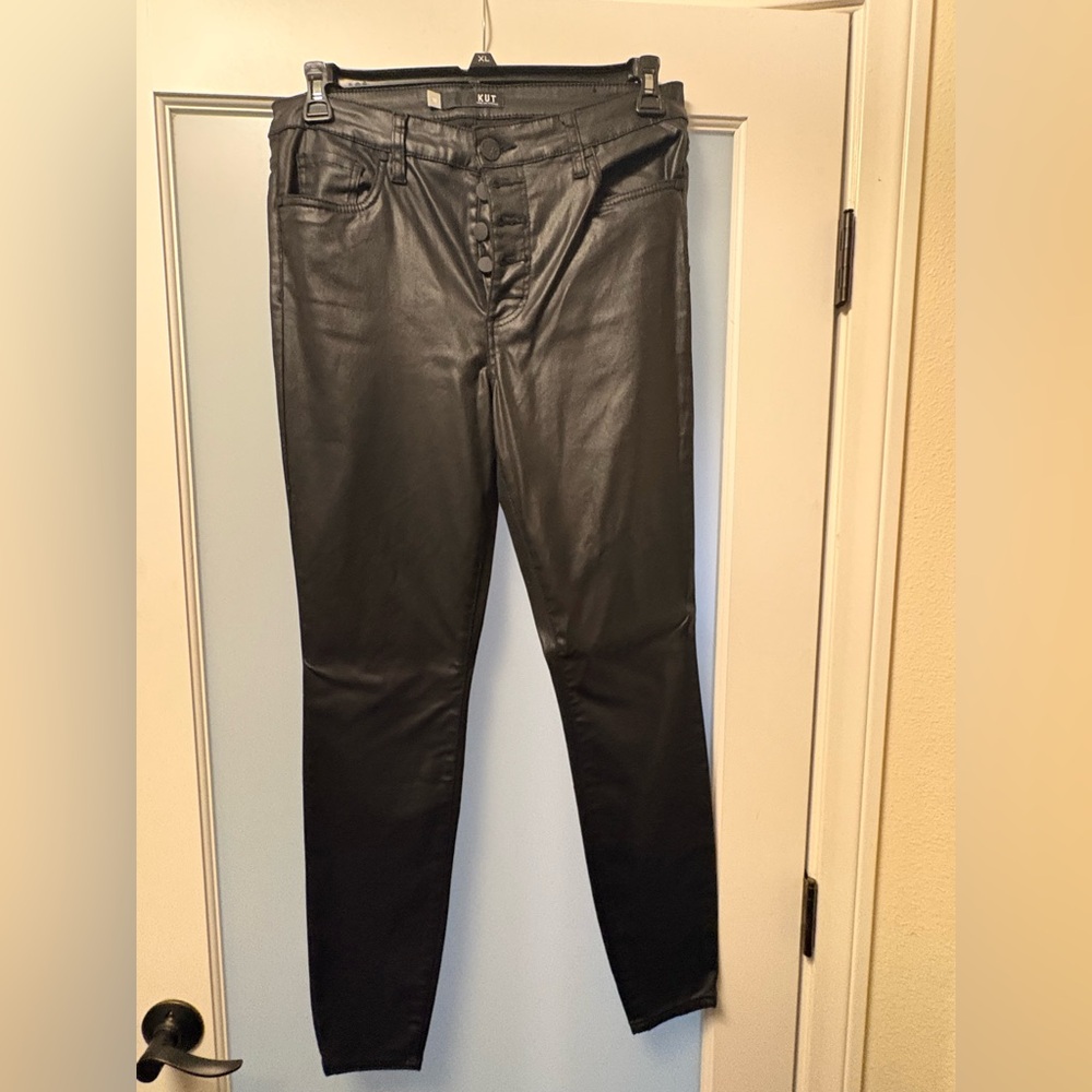 Black Coated Pants
